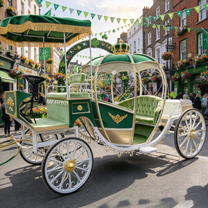ZOWN Carrosse de Princesse Citrouille Cendrillon de Luxe à 4 Roues pour Mariage, Visite de Parc, Décoration Artistique Métallique Personnalisée - Product Image 1