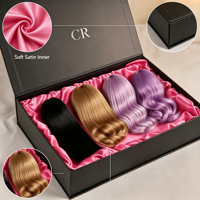 Boîte d'emballage en carton rigide magnétique écologique personnalisée, boîte cadeau haut de gamme pour le rangement de plusieurs extensions de cheveux