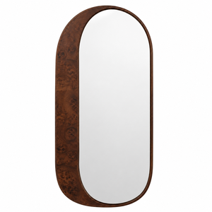 Specchio da Parete in Legno Scuro con Cornice Asimmetrica a Mezzaluna per Hotel e Arredamento di Lusso, Vendita all'Ingrosso - Product Image 3