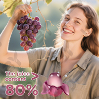 Bonbons gélifiés aux fruits juteux pelables en forme de raisin, marque privée, avec peau amovible, bonbons 3D pelables, vente en gros, forme et emballage personnalisés