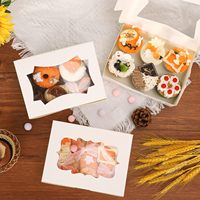 Boîtes de boulangerie blanches recyclables pour biscuits, chocolats, beignets, cupcakes, muffins et desserts avec fenêtre pour cadeau de la Saint-Valentin