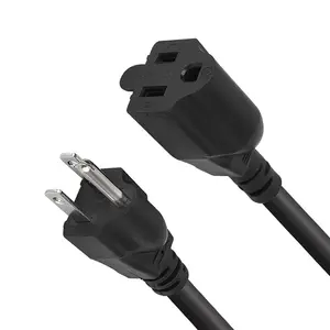 Customized American Standard NEMA 5-15P To 5-15R Cable Male To Female 3 Pin AC US 3 Core Power Cable Power Extension Cord