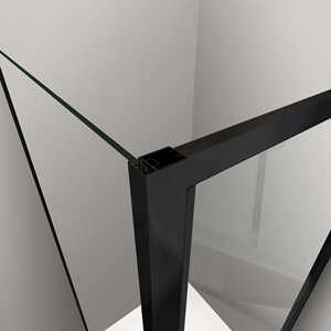 Black <b>Matte</b> 8mm Asymmetric Pins 110 (108-110) Fixed Side Wall Rototranslating <b>Shower</b> Door 70 (67-70) Fixed X Door <b>Shower</b> Rooms - Product Image 3