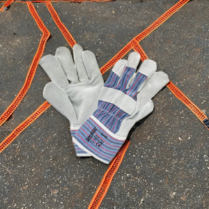 Custom Heavy Duty XL Construction Work <b>Gloves</b> Cowhide Split Leather Safety <b>Rigger</b> <b>Gloves</b> with Rubber Protective for Industries - Product Image 4