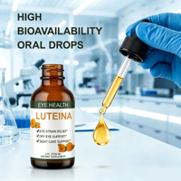 Gouttes liquides pour la santé des yeux à la lutéine 60ml, extrait de souci, soulagement de la fatigue oculaire numérique, yeux secs, soutien contre la lumière bleue, supplément naturel