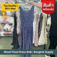 Gaun Bunga Musim Panas Premium Campuran Bekas untuk Wanita Grosir Pakaian Bekas Bermerek Bergaya untuk Penggunaan Sehari-hari di Thailand