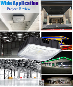 ETL DLC auvent lampe à led CCT <span class=keywords><strong>station</strong></span>-service accordable luminaire étanche blanc 110v 100-347v 80 watt 100 watt led auvent - Product Image 3