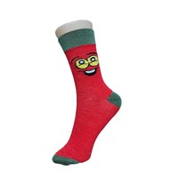 Chaussettes fantaisie drôles à motifs d'emojis unisexes, couleurs vives contrastées, bordure des orteils en polyester, chaussettes cadeaux pour hommes et femmes
