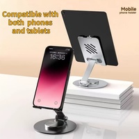 Nouveau support de téléphone et tablette pliable multifonctionnel en métal 2025, portable, gain de place, flexible, rotatif à 360°, réglable en hauteur et en angle