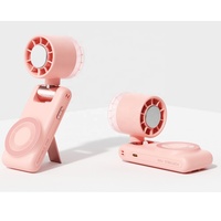Ventilateur portable multifonctionnel, support de téléphone, ventilateur magnétique, 5 vitesses, rechargeable, ventilateur pliable, refroidissement TEC
