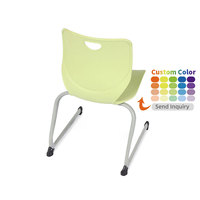 Chaise d'étude moderne en plastique vert pour étudiants, idéale pour restaurant, coque en PP durable moulée par injection monobloc