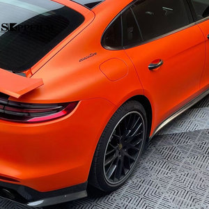 Autocollant de voiture mat en vinyle pour animaux de compagnie série <span class=keywords><strong>Extinction</strong></span> <span class=keywords><strong>film</strong></span> d'emballage en vinyle orange flamme - Product Image 3