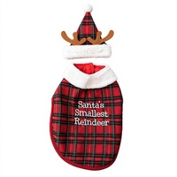 Manteau de Noël pour animaux de compagnie avec chapeau, vêtements pour chien, vêtements à carreaux pour chiots, pour petits animaux