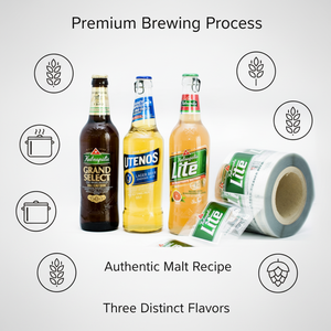 Custom rectangular <b>waterproof</b> BOPP beer can <b>labels</b>; in-house <b>label</b> printing for 500ml beer bottles; roll-on stickers - Product Image 2