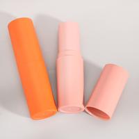 Tube de baume à lèvres biodégradable 7,5g avec capuchon à vis orange, conteneur vide en ABS pour stick blush avec impression sérigraphique, logo personnalisable, OEM