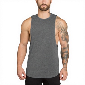 <b>Men's</b> <b>Black</b> Sleeveless <b>Tank</b> <b>Top</b> O-Neck Print Breathable Street Style 100% Cotton Knitted Casual Wear - Product Image 4