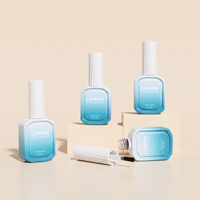Flacon de gel à ongles vide rectangulaire gaufré bleu dégradé de 11 ml, personnalisable avec logo, pour emballage de gel à ongles – Vente chaude