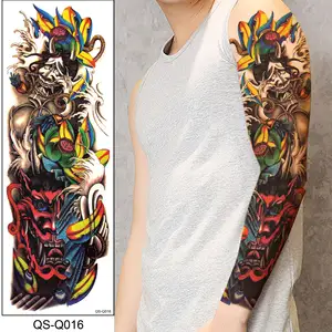 Lager Arm Große Tattoo Temporäre Tattoo Aufkleber Tiger Blumen Schädel Drachen Fisch Bunte Hülse Sticker Flash-Wasserdichte Papier