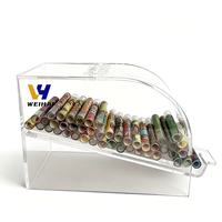 Boîte de rangement en acrylique distributeur automatique pour tubes à cigarettes, présentoir organisateur porte-cigarettes en pente pour magasin