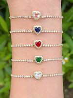 Bracelet ajustable en cuivre avec mini-breloques en émail en forme de crème glacée et perles de verre bleues, vente en gros pour cadeau
