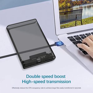 Sarung keras HDD SSD USB C 2.5 inci, sarung Hard Drive eksternal Tipe C ke SATA dengan 2 kabel USB 3.1 kecepatan tinggi 5Gbps - Product Image 4