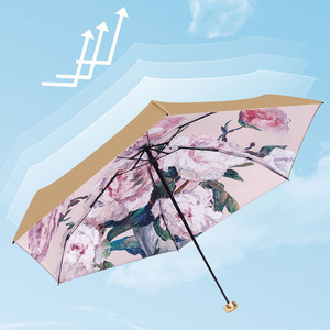 ร่มพับห้าตอนขนาดเล็กคุณภาพดี โครงสร้างแข็งแรง ทนลม ป้องกันรังสียูวี ผลิตจากผ้าพองจี ดีไซน์เรียบง่าย เหมาะสำหรับการเดินทาง - Product Image 3