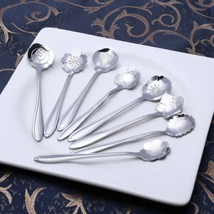 Per caffè e tè piccolo cucchiaino a forma di fiore cucchiaio da caffè grazioso cucchiaio da gelato in acciaio inossidabile <span class=keywords><strong>oro</strong></span> argento cucchiaio da Dessert - Product Image 2