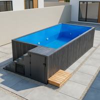 Piscine de luxe pour resort avec fenêtre et design en fibre de verre, piscine hors sol