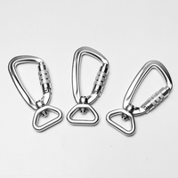 Connecteur de lanière d'outil en alliage d'aluminium 5kN avec anneau rotatif à 360 ° mousqueton de sécurité à verrouillage automatique pour accessoires d'escalade