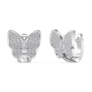 Dylam Charm Dainty 925 Sterling <b>Silver</b> Rhodium Plated 5A Cubic Zirconia <b>Clip</b>-on Butterfly Stud Earrings for Women - Product Image 1