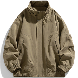 Doudoune à col montant 2026, veste chaude en duvet avec fermeture boutonnée de couleur unie pour homme - Product Image 1