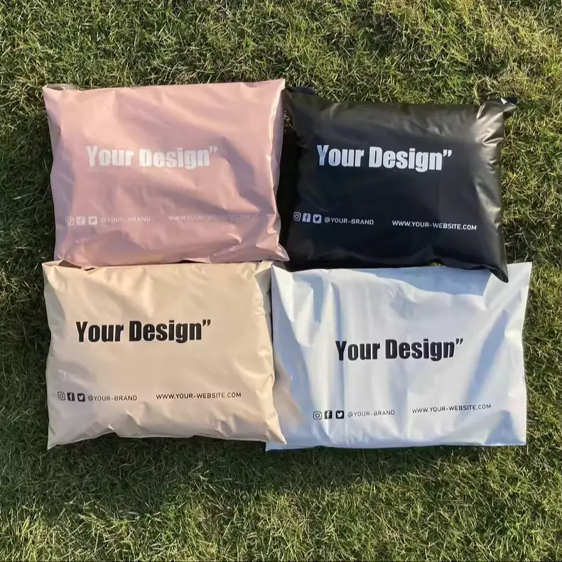 Logo personalizzato biodegradabile cartelle postali compostabili buste di plastica spedizione corriere poli Mailer Mailing borse per abbigliamento