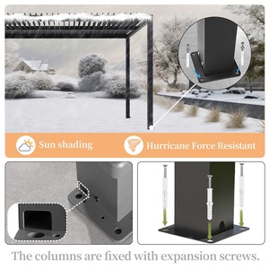 Sistema de Techo Retráctil de Aluminio con <span class=keywords><strong>Lona</strong></span> y Cortina, Pérgola Estructural <span class=keywords><strong>para</strong></span> Patio, Jardín, Terraza y Exteriores - Product Image 4