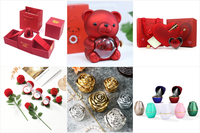 Boîte à bijoux en forme de rose en velours et métal, avec fleur éternelle, vente en gros, boîte à bagues en forme d'ours, boîte à bijoux en forme de cœur, best-seller