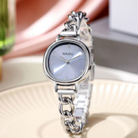 Nouvelle montre à quartz de luxe pour femme avec boîtier en acrylique écologique et bracelet en alliage, style Instagram, élégante, boîtier ovale de niche, fermoir bijou