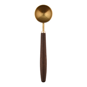 Cuillère à <span class=keywords><strong>café</strong></span> en <span class=keywords><strong>or</strong></span> HYJ avec manche en bois, cuillère doseuse pour <span class=keywords><strong>café</strong></span> <span class=keywords><strong>moulu</strong></span>, thé en feuilles et grains - Product Image 6