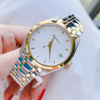 Montre mécanique automatique pour femme, verre saphir, boîtier et bracelet en acier inoxydable, affichage de la date, chronographe, étanche 50m