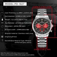 Montres classiques pour hommes PAGANI DESIGN 41 mm, mouvement chronographe original japonais TMI VK63, acier inoxydable, étanche, reloj homb