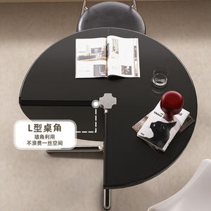 <span class=keywords><strong>Table</strong></span> à manger ronde pliable, plateau en ABS, base en <span class=keywords><strong>aluminium</strong></span> à quatre branches, <span class=keywords><strong>table</strong></span> à manger <span class=keywords><strong>extensible</strong></span> pour petit appartement, gain de place - Product Image 2