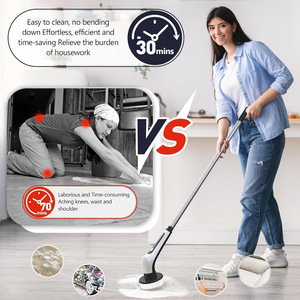 9 in 1 Multifunctional IPX7 Handheld <b>Electric</b> Cleaning Brush Retractable Spin <b>Scrubber</b> Black <b>Electric</b> Cleaning Brush - Product Image 2