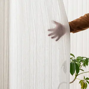 Изготовленные на заказ полосатые Wabi Sabi полупрозрачные тканевые шторы для гостиной и дома