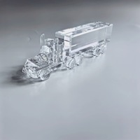 Modèle de camion à huile en cristal transparent gravé avec logo personnalisé, récompenses, modèle de camion à huile en cristal