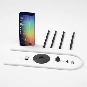 Modern RGB <b>Corner</b> <b>LED</b> Floor Lamp Smart App Remote Control Aluminum PVC Construction White Shade Colorful Atmosphere <b>Light</b> Indoor - Product Image 4