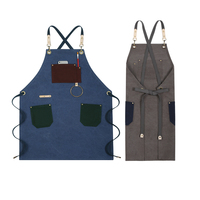 Tabliers de cuisine en toile 100% coton imperméables et résistants à l'huile pour hommes