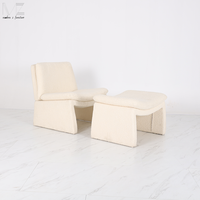 Fauteuil d'appoint blanc en bouclette, style nordique minimaliste moderne, pour salon et maison