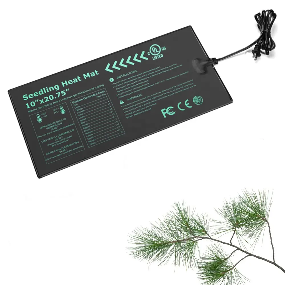 Tapis de démarrage de graines Fournisseurs de jardin Tapis chauffant pour semis Tapis de démarrage de graines Germination de plantes Culture hydroponique 10 "x 20.75