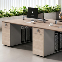 Ensemble de chaises de bureau et poste de travail modulaire moderne et écologique en MDF pour 2/4 personnes, design créatif et sain, pour 6 personnes