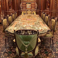 Table à manger rectangulaire de style italien Renaissance, rococo, baroque, sculptée à la main, pour salle à manger