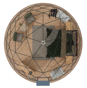 Dômes de glamping géodésiques modernes de luxe, imperméables, quatre saisons, tissu ignifuge résistant aux UV pour l'hébergement en <span class=keywords><strong>camping</strong></span> de villégiature - Product Image 5