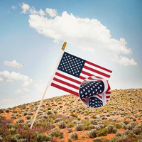 Vente en gros 14x21cm double face imprimé polyester mini agitant la main drapeaux motif personnalisé fanion style pour tous les pays nationaux